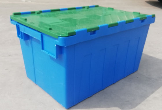 Personalizzazione 35kg che carica Tote Box Attached Lid Container di plastica che impila incastramento