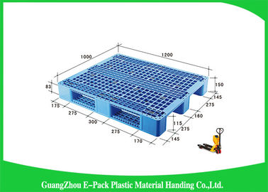 Doppi lati 4 - pallet di plastica accatastabili di modo, pallet di plastica di scivoli 1200 x 1000mm