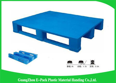 pallet di plastica blu di 800mm * di 1200 con tre corridori, HDPE di plastica del vergine dei pallet di scivoli