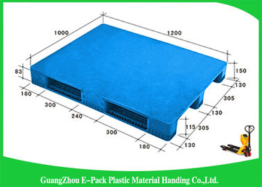 I pallet di plastica accatastabili di dimensione standard, doppio hanno affrontato l'alto carico dei pallet resistenti