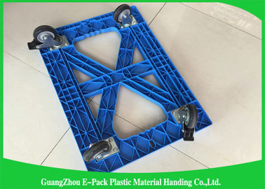 pallet commovente di plastica 100% a quattro ruote resistente pp del carrello di 750 * di 570 * 175mm