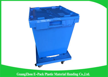 grandi scatole di stoccaggio di plastica 60L con i coperchi, container di plastica con i coperchi allegati