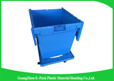 grandi scatole di stoccaggio di plastica 60L con i coperchi, container di plastica con i coperchi allegati