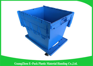 grandi scatole di stoccaggio di plastica 60L con i coperchi, container di plastica con i coperchi allegati
