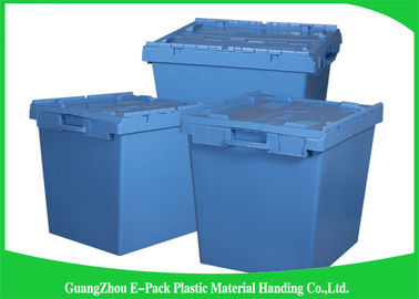 Scatole di stoccaggio resistenti logistiche di incastramento, silos di immagazzinamento di plastica con i coperchi a cerniera