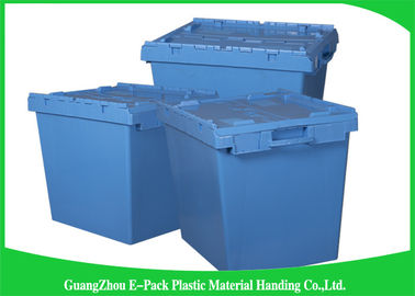 Scatole di stoccaggio resistenti logistiche di incastramento, silos di immagazzinamento di plastica con i coperchi a cerniera