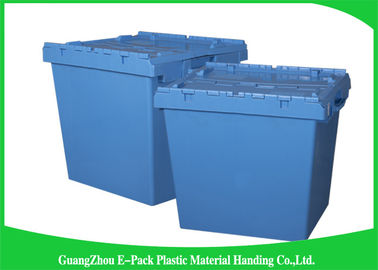 Scatole di stoccaggio resistenti logistiche di incastramento, silos di immagazzinamento di plastica con i coperchi a cerniera
