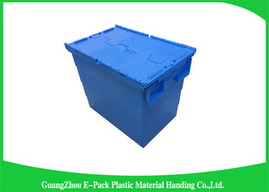 Plastica accatastabile commovente resistente Tote Boxes With Hinged Lids