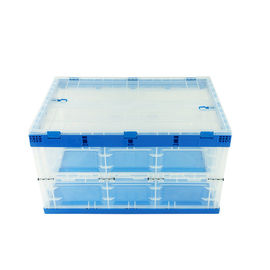 serie Tote Boxes Attached Lids Stacking pieghevole di plastica di 650*440 millimetro