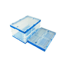 serie Tote Boxes Attached Lids Stacking pieghevole di plastica di 650*440 millimetro