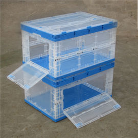 Scatola di plastica pieghevole pieghevole, presa facile dei contenitori di stoccaggio di plastica
