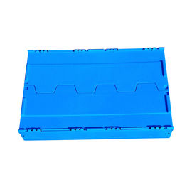 La scatola di plastica pieghevole di logistica di 600*400*368 millimetro ha attaccato il colore blu dei coperchi