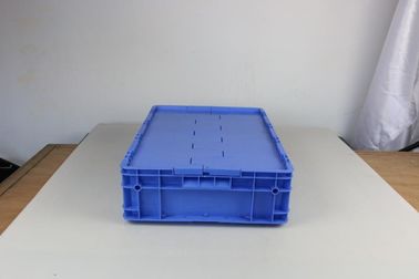 Volumi d'affari di plastica di Tote Boxes Blue Color Stacking di stoccaggio dei coperchi a cerniera