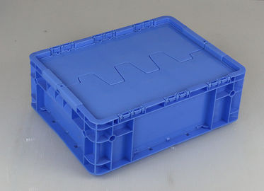 Volumi d'affari di plastica di Tote Boxes Blue Color Stacking di stoccaggio dei coperchi a cerniera