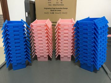 Nido di plastica di piccola dimensione Tote Boxes Attached Lids della pila di 120*80*60 millimetro