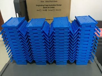 Nido di plastica di piccola dimensione Tote Boxes Attached Lids della pila di 120*80*60 millimetro