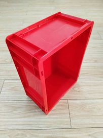 Euro rosso di plastica del vergine che impila il trasportatore dei contenitori 400*300 millimetro che ordina opzione dei coperchi del sistema