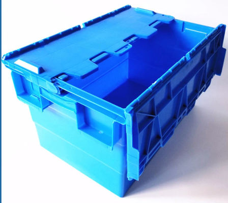 Contenitori di stoccaggio di plastica blu di Grey Green 60L con il coperchio