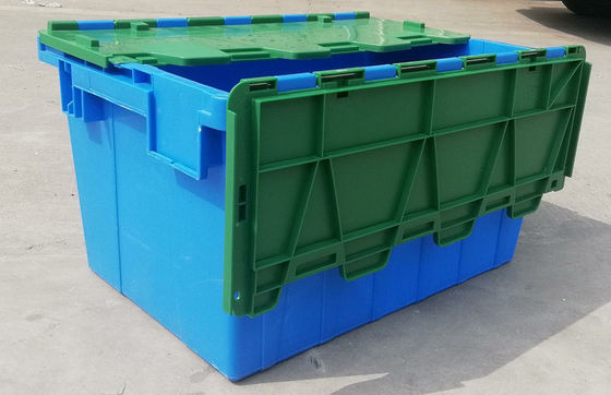 Personalizzazione 35kg che carica Tote Box Attached Lid Container di plastica che impila incastramento
