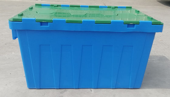 Personalizzazione 35kg che carica Tote Box Attached Lid Container di plastica che impila incastramento