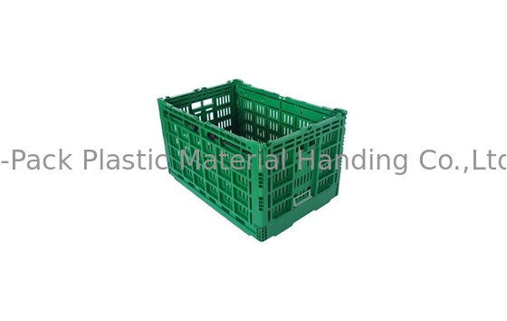 Grande gabbia di plastica pieghevole verde su ordinazione per il materiale di verdure del vergine pp della frutta